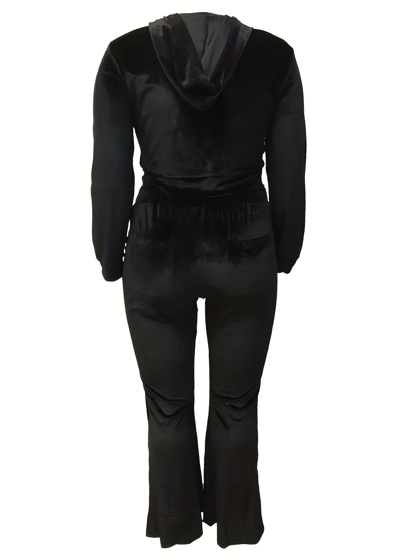 Velvet Hooded Coat & Pants Set