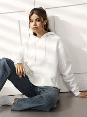 Casual Sports Hooded Sweatshirt Front Pocket Drawstring Hoodie Women's