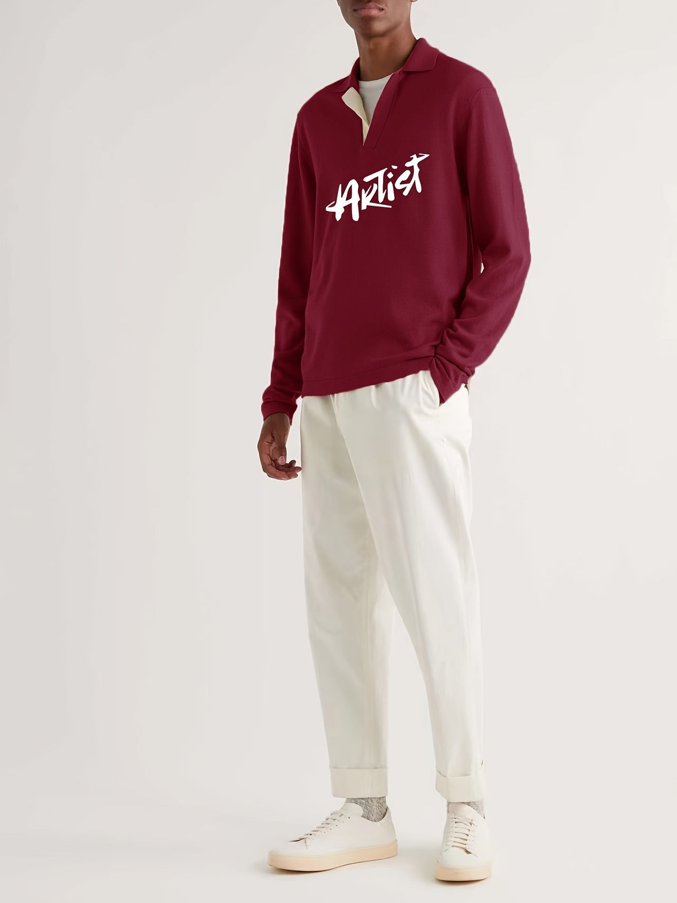 Artist Knit Polo Men's Pullover Sweater Winter Autumn