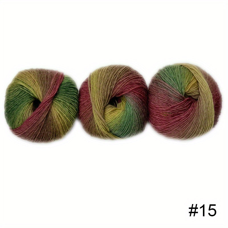 3pcs 100% Wool Colored Yarn for Knitting Crochet Scarf Sweater 150g