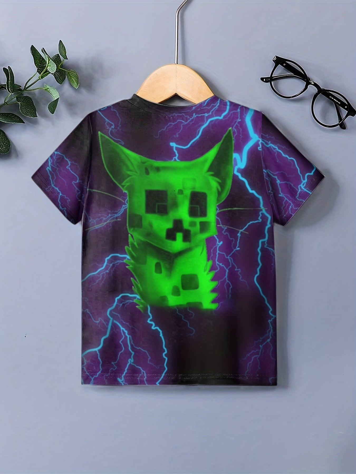 Kids Cartoon Cat 3D Print T-shirt Boys Girls Casual Top Street Wear Tee
