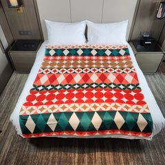 Christmas Pattern Flannel Warm Blanket Soft & Comfortable for Office Sofa Nap