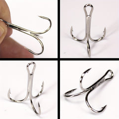 75pcs No 1-14 Iron Treble Hooks Fishing Accessories