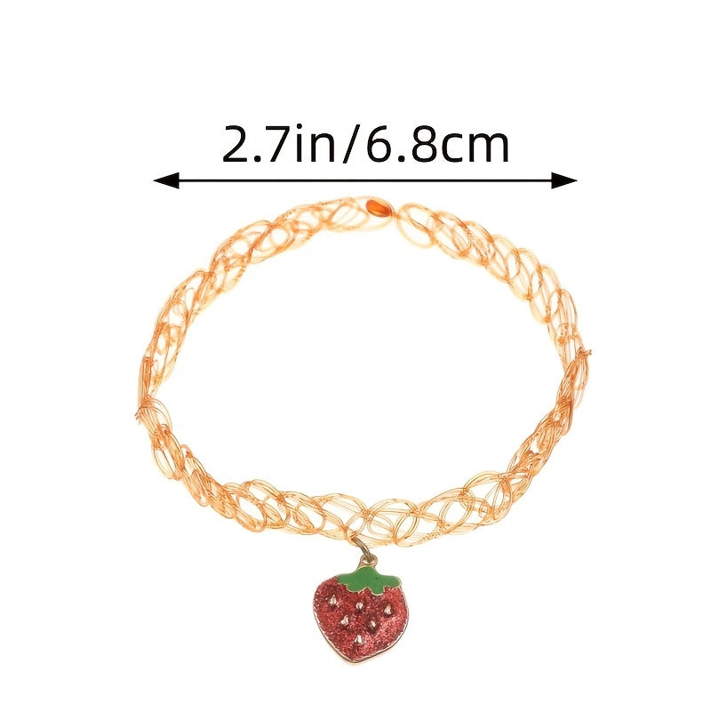 4pcs Girls Fruit Pendant Necklace Decorative Accessories Holiday Gift