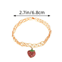 4pcs Girls Fruit Pendant Necklace Decorative Accessories Holiday Gift