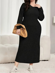 Ribbed Long Sleeve Lounge Dress