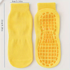 3 Pairs Anti-slip Trampoline Yoga Floor Socks Mid-tube Non-slip Socks