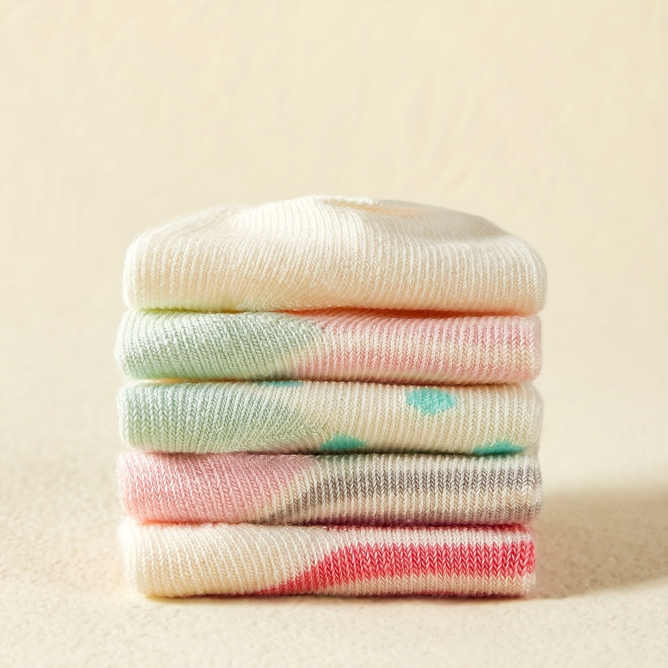 5pcs Baby Candy Striped Crew Socks Cotton Toddler Socks