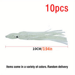 10pcs Rubber Squid Octopus Soft Bait Fishing Lures Mix Colors