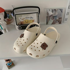 Women's Bear Clogs Slip On Slide Shoes Sandals