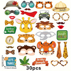 30pcs Jungle Theme Party Photo Props
