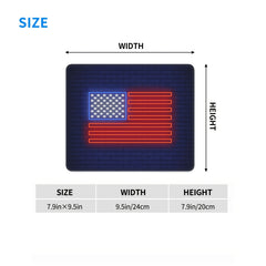 Neon American Flag Pattern Mouse Pad 20x24cm for Home Office Laptop