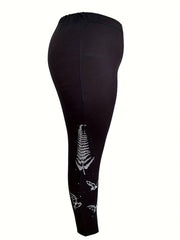 Halloween Graphic Print Leggings Medium Stretch