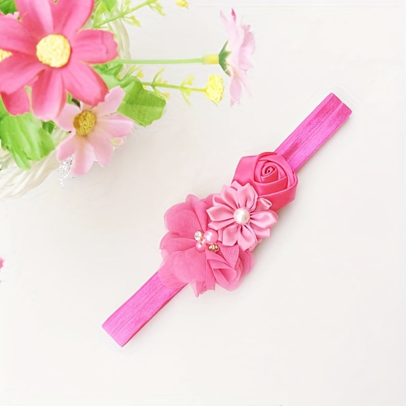 Cute Baby Girls Pearl Flower Hairband for Decoration