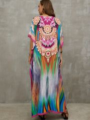 Boho Floral Print Cover Up Dress