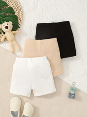 3pcs Baby Knit Shorts Set Comfy Casual Clothes