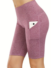 High Waist Yoga Sports Shorts With Pockets Activewear