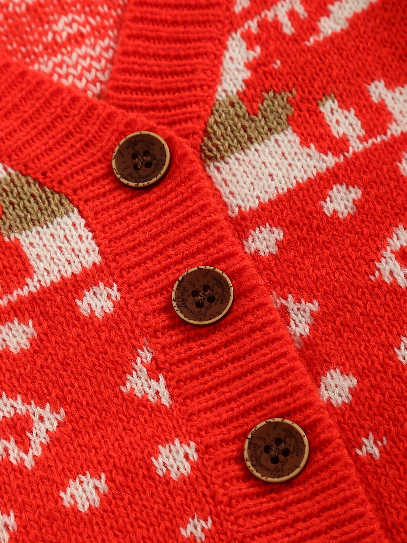 Christmas Dressing Button V neck Knit Cardigan Little Girls Casual Sweater Top