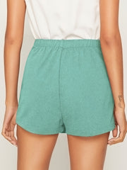 High Waist Front Slit Skort Solid Summer Casual Shorts Women's Clothing