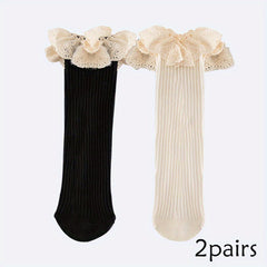5pairs Lace Ruffled Princess Socks for Baby Girls