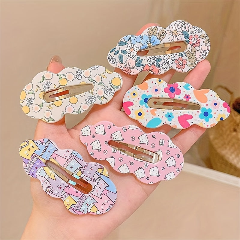 Girls Fruit Leaves Flower Snap Hair Clip Hairpin Side Clip Headwear