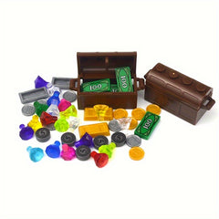 MOC Treasure Building Blocks Box with Coins & Dollar Accessories
