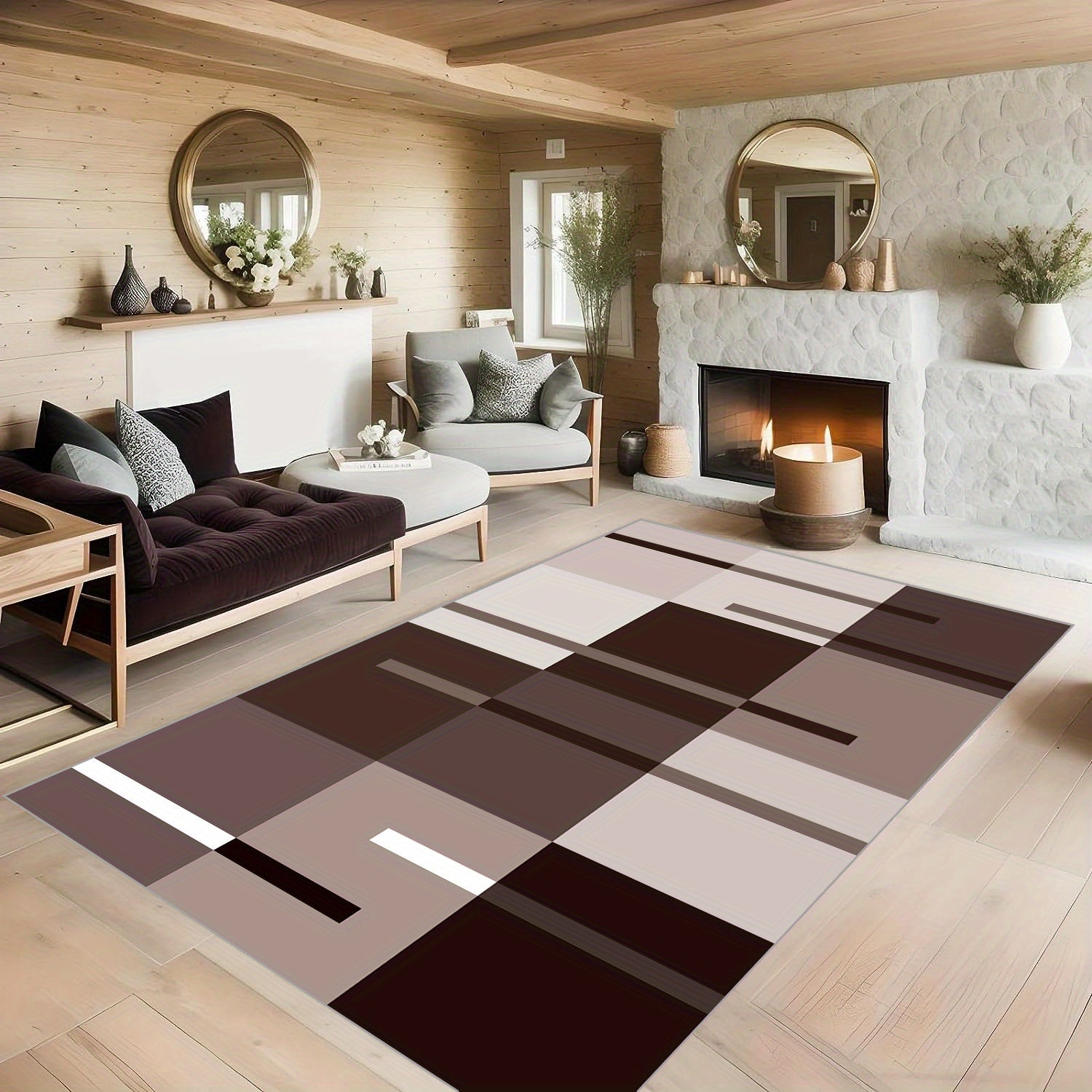 Nordic Geometric Carpet for Living Room Bedroom Dining Office Area