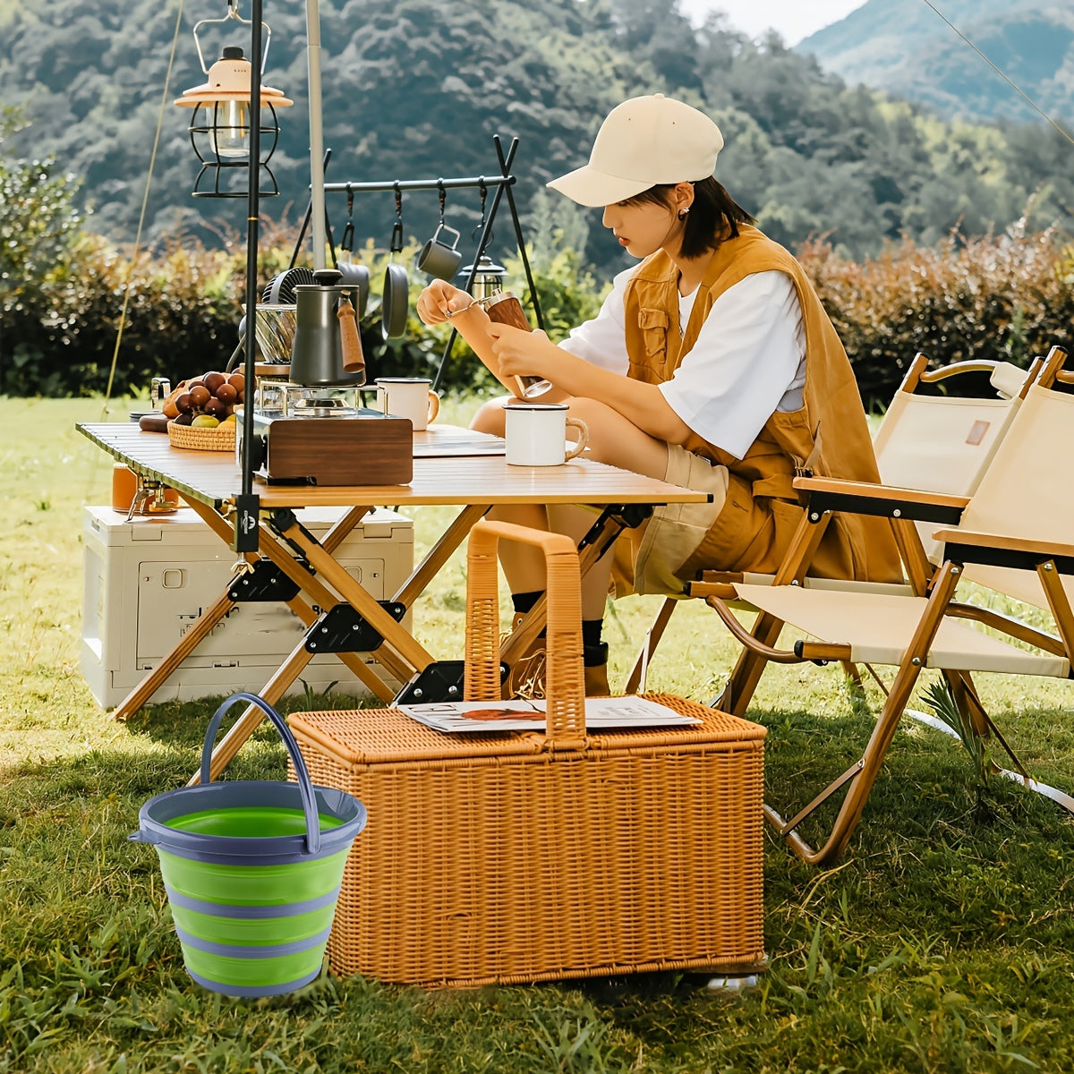 Foldable Water Storage Bucket for Camping