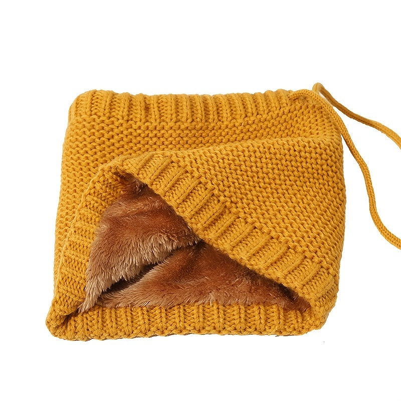 Thickened Fleece Warm Knitted Blended Scarf