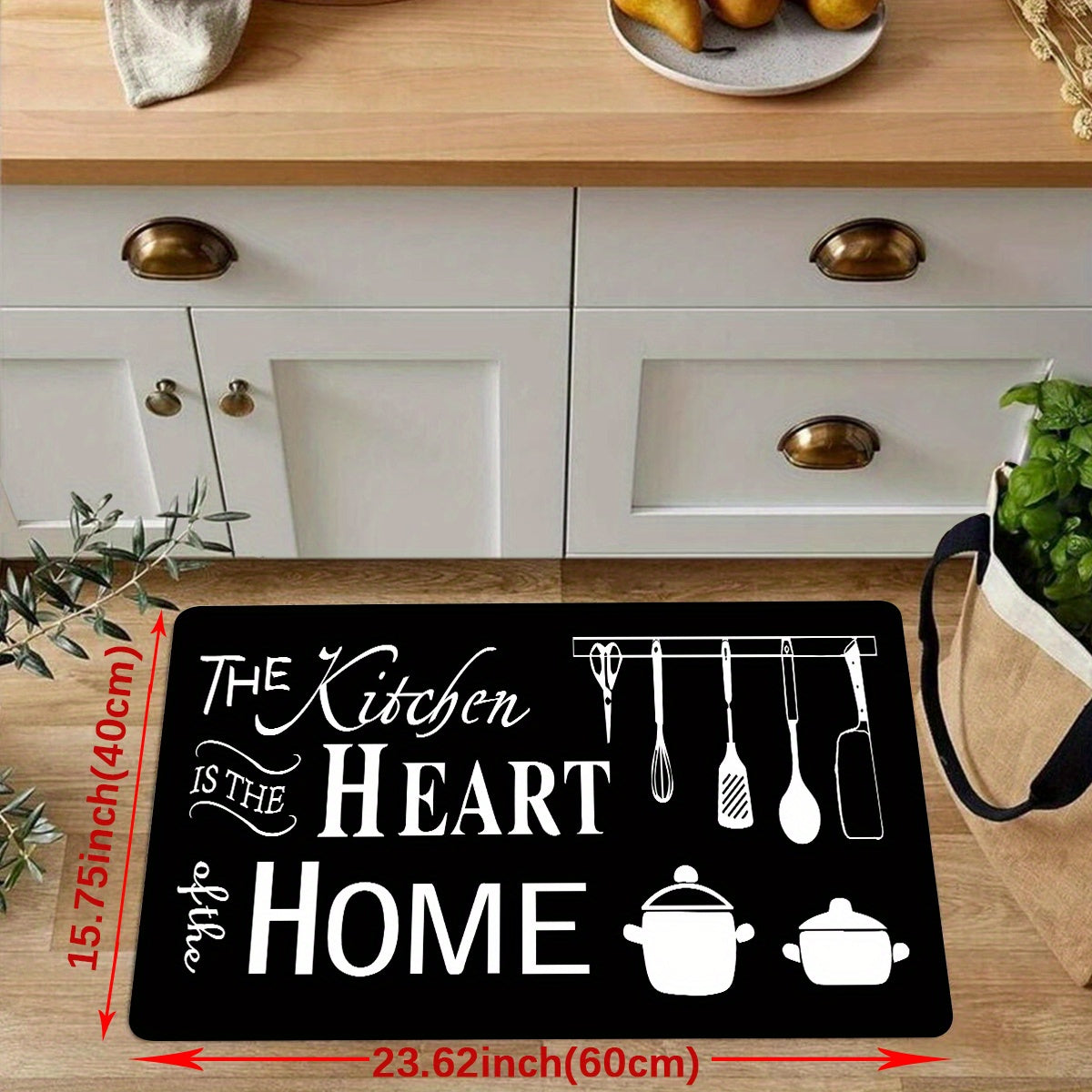 Anti Fatigue Kitchen Rug Set Soft Polyester Cushioned Rug with Non Slip Backing