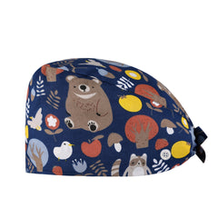 Adjustable Button Sweatband Working Cap Unisex Bouffant Hat