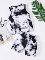 Boys Tie Dye Tank Top & Shorts Set for Summer