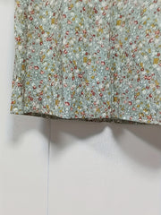 Floral Print Puff Sleeve Blouse V neck Casual Blouse