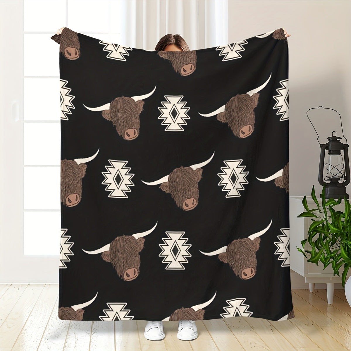Cow Print Flannel Blanket Soft Winter Warm Keeping Blanket
