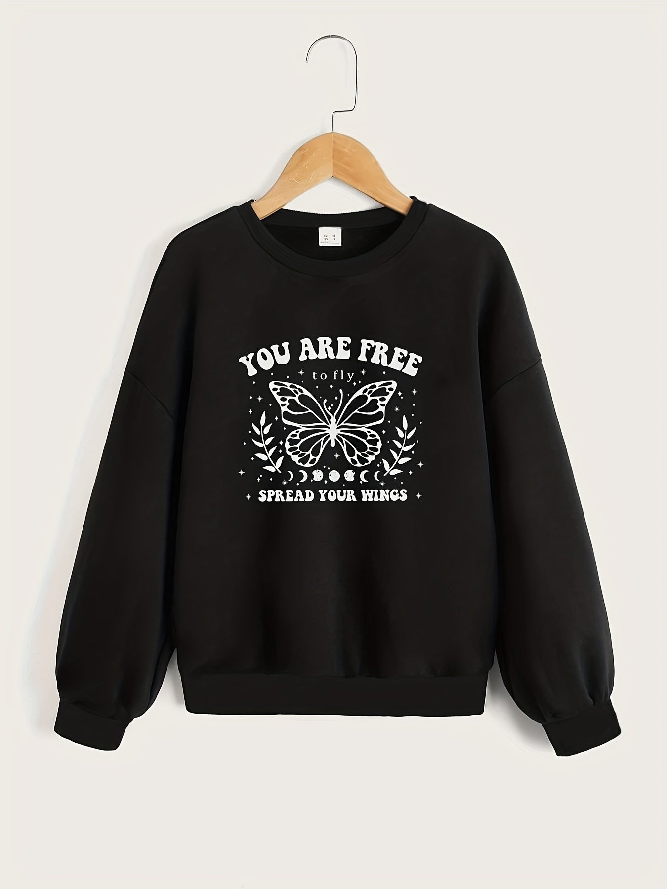 Floral Moon Graphic Sweatshirt for Toddler Girls