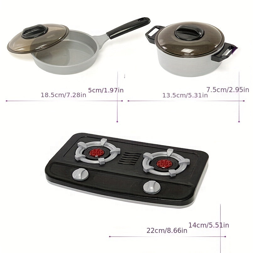 Kids Kitchen Toy Pot Set Cooking Simulation Kitchenware Boys Girls Cooking