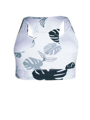 Leaf Print Racer Back Sports Bra