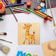 Square Beech Wood Blocks DIY Ornament Accessories Coaster Material