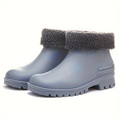 Winter Warm Short Boots Waterproof Shoes Slip On Rubber
