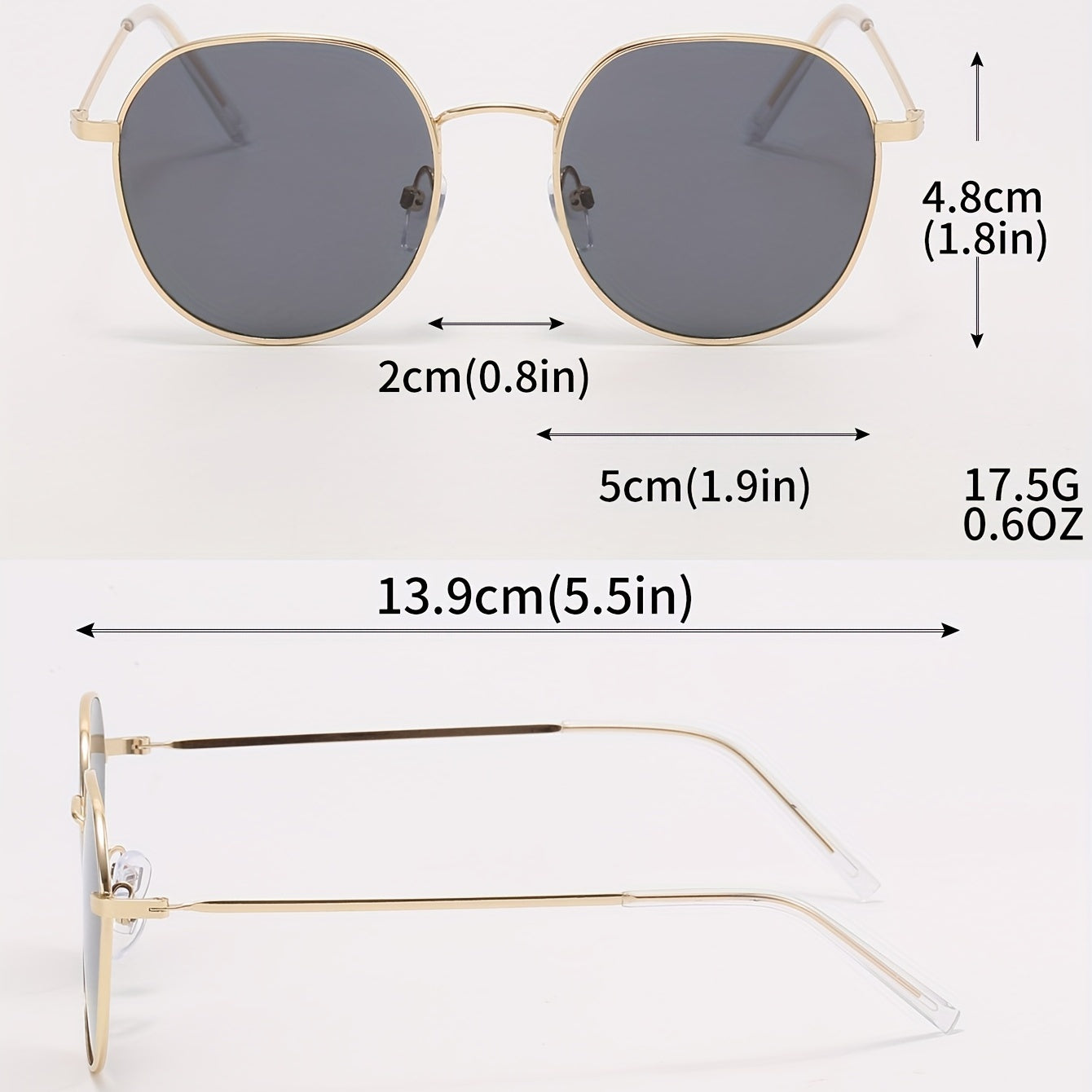 Round Metal Sunglasses UV400 Anti Glare Glasses