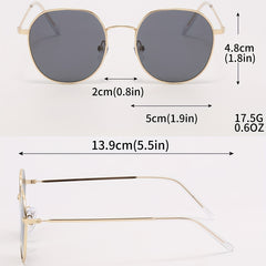 Round Metal Sunglasses UV400 Anti Glare Glasses