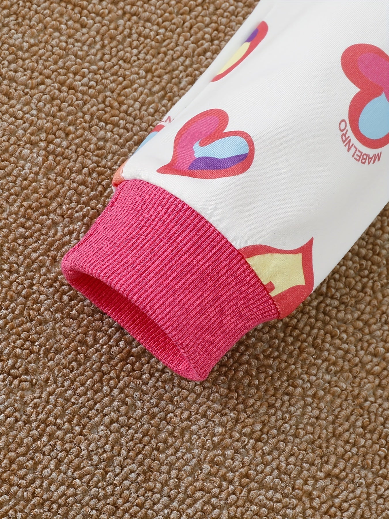 Girls Peach Heart Pajamas Set Baby Loungewear Set