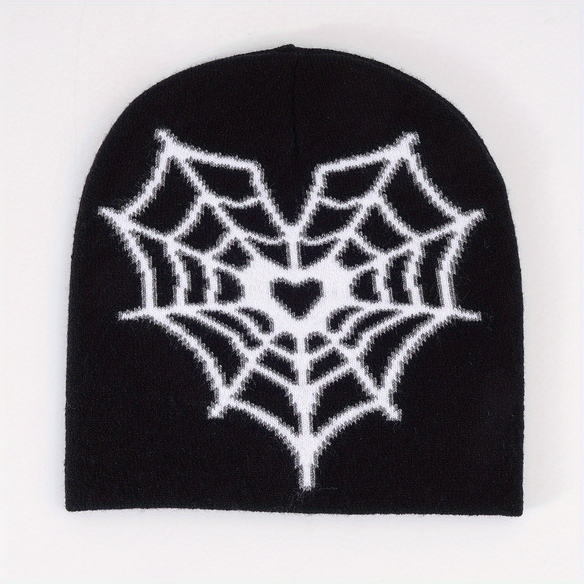 Heart Spider Web Jacquard Beanie Hip Hop Candy Skull Cap