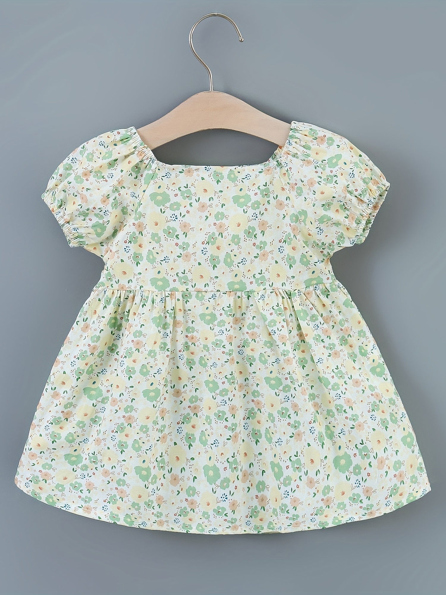 Sweet Bow Puffy Sleeve Dress Infant Toddler Princess Dress