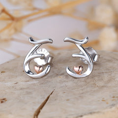 925 Silver Letter Earrings for Teen Girls