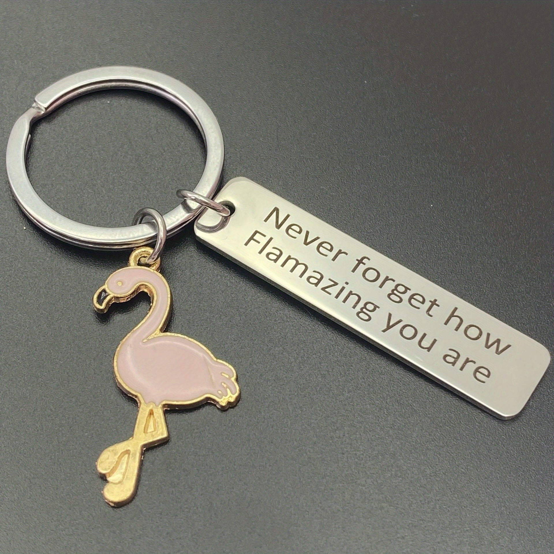 Flamingo Encourage Keychain Inspirational Gift for Boys and Girls