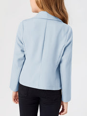 Girls Open Front Shawl Collar Crop Blazer Top