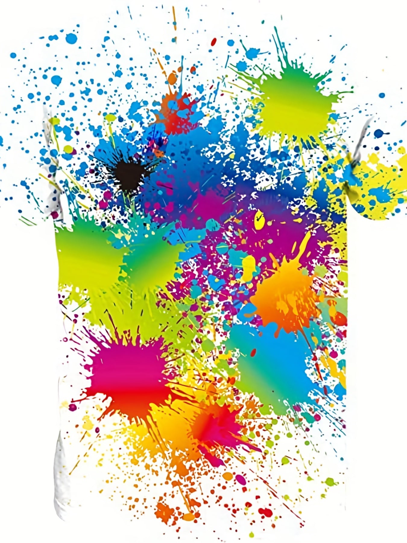 Men's Splatter Graphic T Shirt for Summer Outdoor Activities