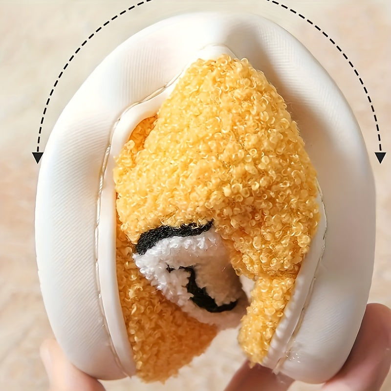 Women's Smile Face Pattern Slippers Plush Lined Shoes