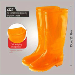 Men's Waterproof Knee Rubber Boots with Anti-Slip Sole